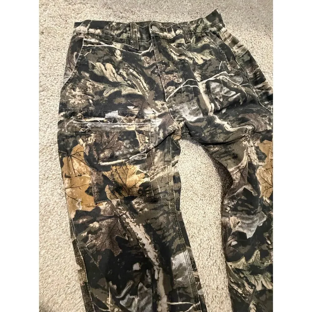 MNML Men’s Unisex Camo Cargo Pants Size 29 Y2K Baggy Utility Streetwear